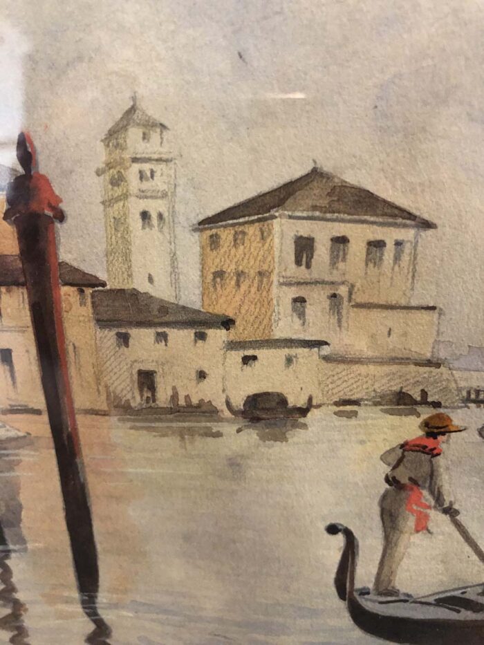 Aquarelle grand canal Venise signé A. Girard – Image 3