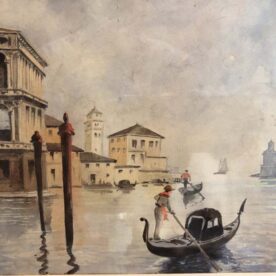 Aquarelle grand canal Venise signé A. Girard – Image 2