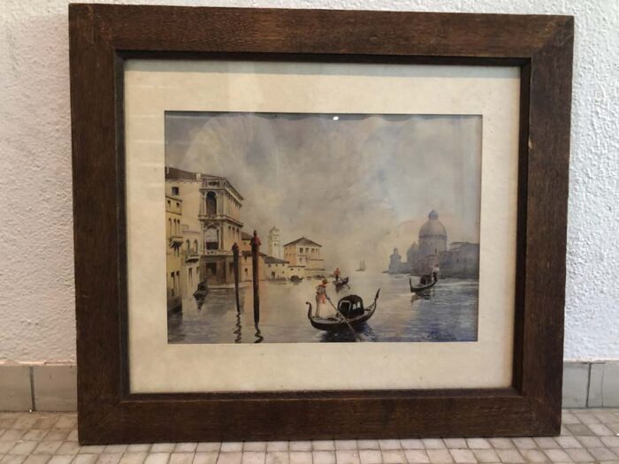 Aquarelle grand canal Venise signé A. Girard